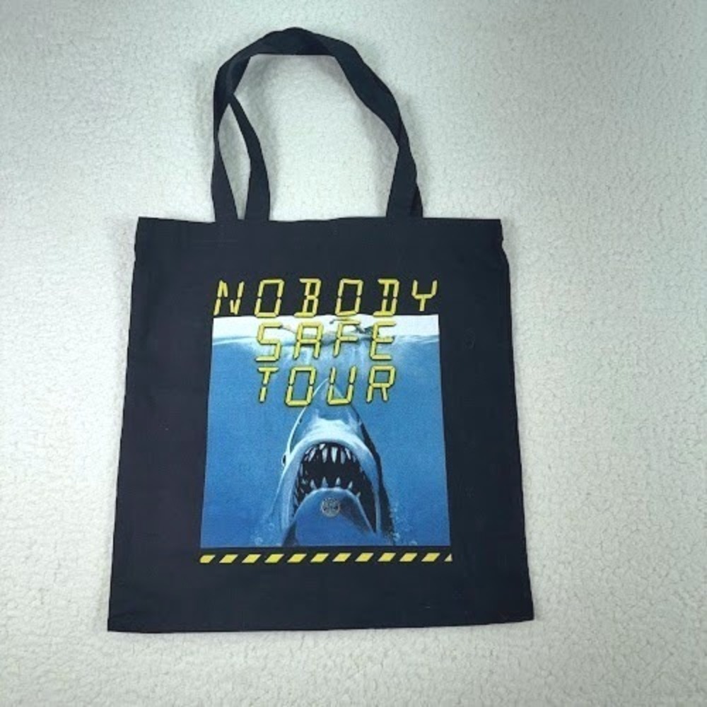 FUTURE Nobody Safe Tour Black Tote Bag 2017 Shark Graphic Movie Art Novelty
